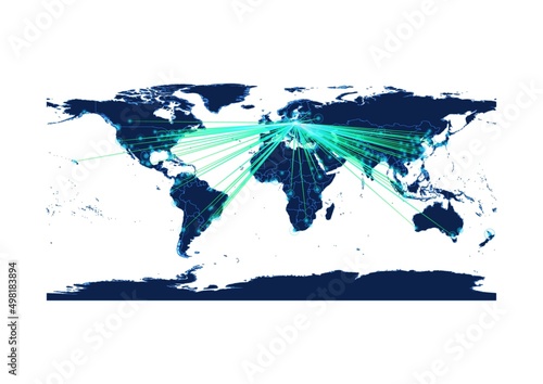 Wallpaper Mural Poland map on white background suitable for technology or innovation or export concepts. File is suitable for digital editing and large size prints. Torontodigital.ca