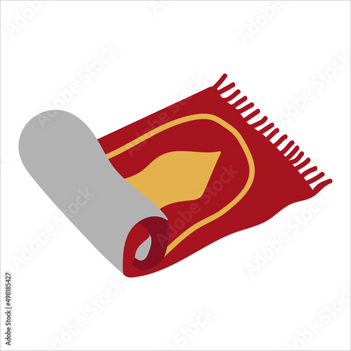 Prayer rug for Ramadan. White background, isolate. flat style. vector illustration.