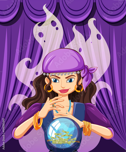 Fortune teller with crystal ball