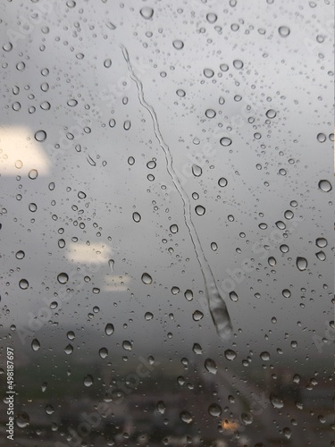 water drops on a glass