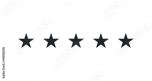 Five stars quality rating icon. Vector illustration.