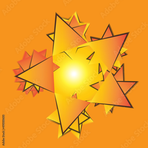 Golden color stars burst design