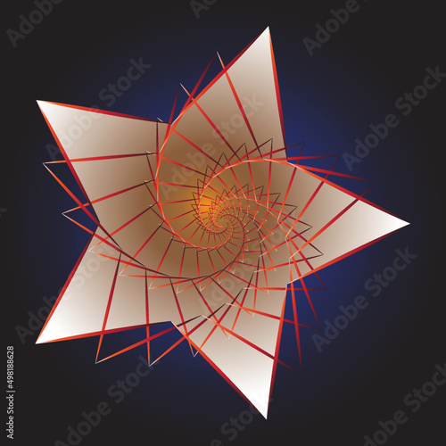 Beautiful abstract rotating star flower
