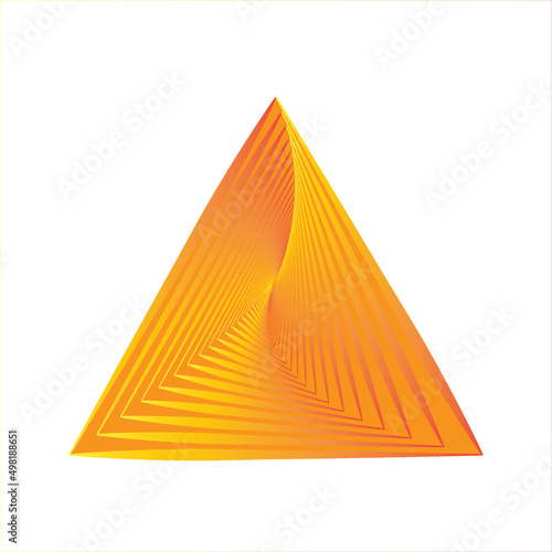 Golden color triangle pyramid graphic