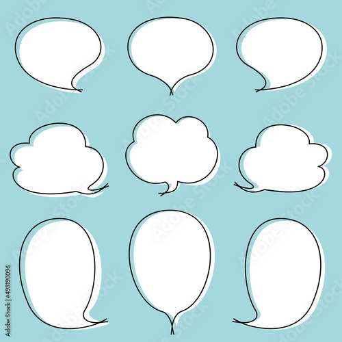 ふきだし　おしゃれ　イラスト素材セット