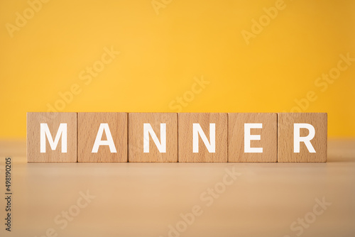 Tableau sur toile マナーのイメージ｜「MANNER」と書かれた積み木