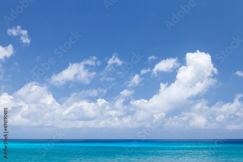 Sea landscape and sky with clouds