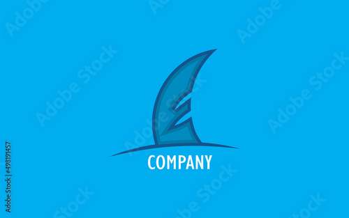 Letter E Shark Logo
