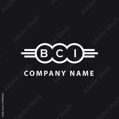 BCI letter logo design on black background. BCI creative initials letter logo concept. BCI letter design.  photo