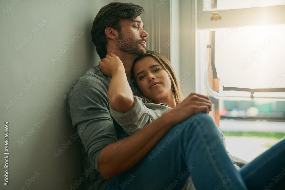 I want to stay like this forever. Shot of an affectionate young couple at home holding each other. I want to stay like this forever. Shot of an affectionate young couple at home holding each other.
