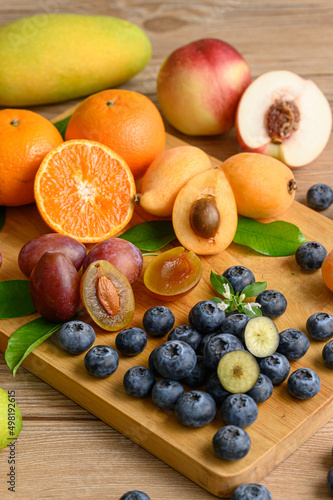 Mango blueberry orange and other fruits