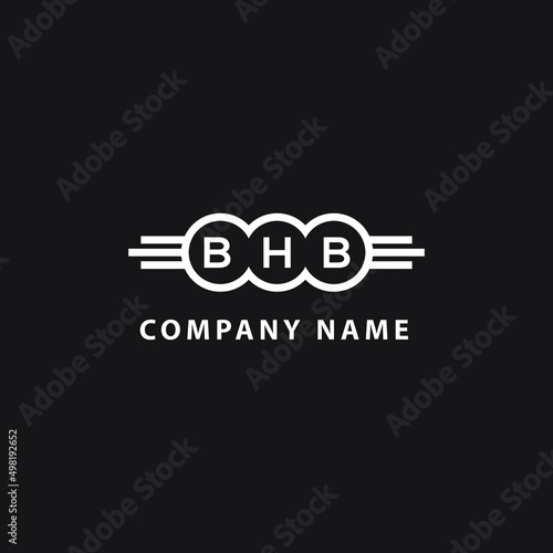 BHB letter logo design on black background. BHB  creative circle letter logo concept. BHB letter design. photo