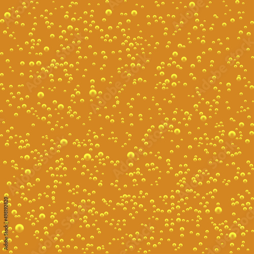 Vector Seamless pattern of gold beer bubbles. Vector illustration.