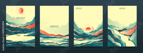 Abstract landscapes in oriental style.