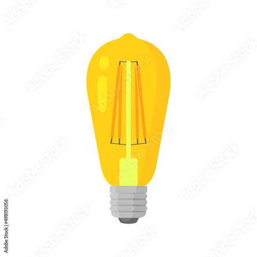 LED yellow light lamp bulb vector colorful icon