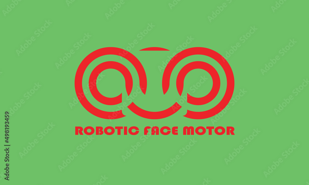 Line Motor Robotic Face Logo Line Motor Robotic Face Logo