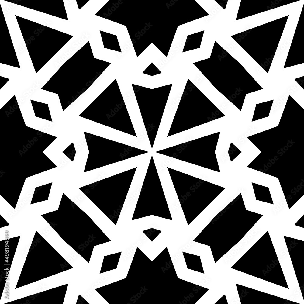 Abstract Black seamless pattern.Seamless geometric ornament based on traditional islamic art.Great design for fabric,textile,cover,wrapping paper,background. Average thickness lines.Modern geometric. Abstract Black seamless pattern.Seamless geometric ornament based on traditional islamic art.Great design for fabric,textile,cover,wrapping paper,background. Average thickness lines.Modern geometric.