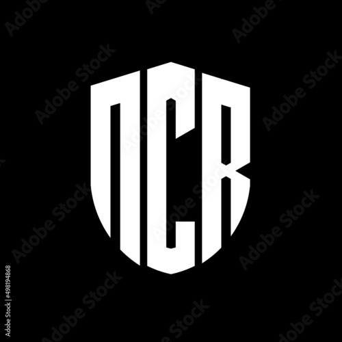 NCR letter logo design. NCR modern letter logo with black background. NCR creative  letter logo. simple and modern letter logo. vector logo modern alphabet font overlap style. Initial letters NCR  photo