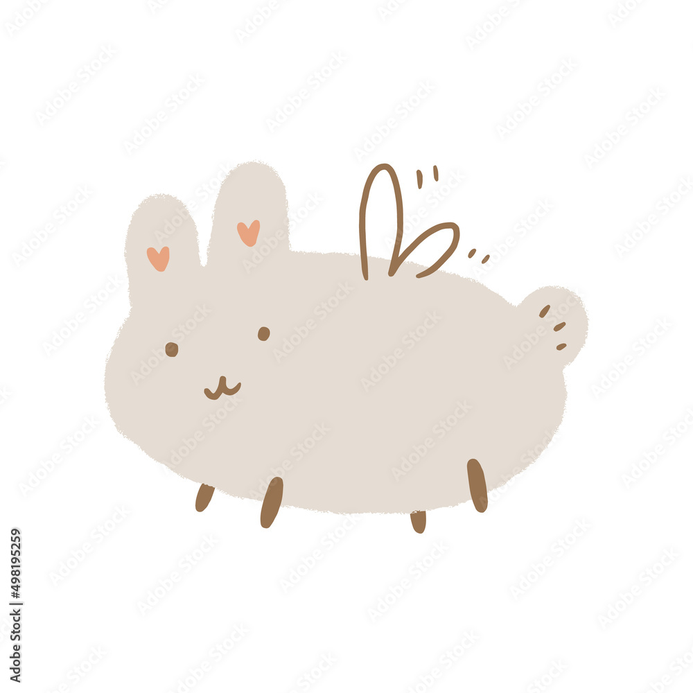 Vector cartoon magic fairy rabbit or bunny Easter cute childish illustration Vector cartoon magic fairy rabbit or bunny Easter cute childish illustration