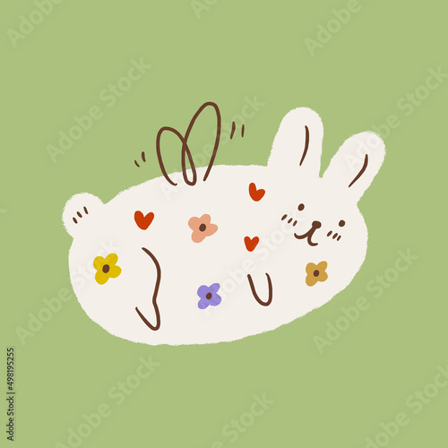 Vector cartoon magic fairy rabbit or bunny Easter cute childish illustration