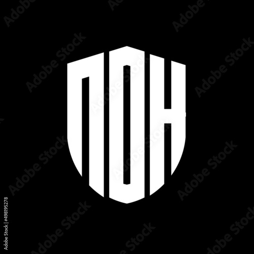 NDH letter logo design. NDH modern letter logo with black background. NDH creative  letter logo. simple and modern letter logo. vector logo modern alphabet font overlap style. Initial letters NDH  photo