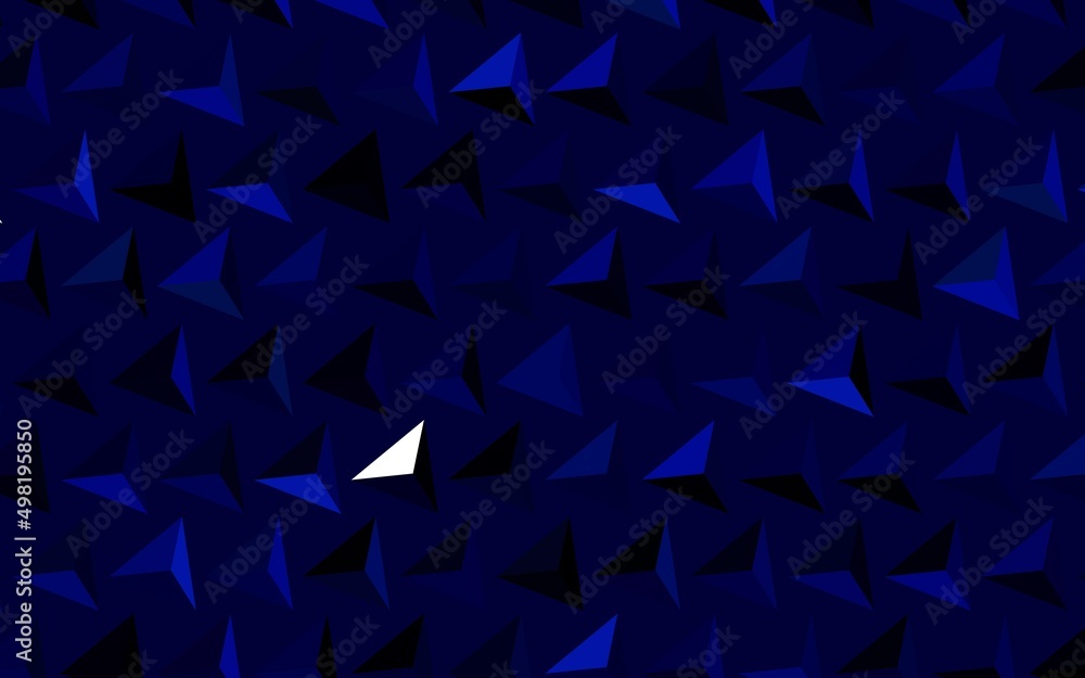 Dark BLUE vector background with triangles.