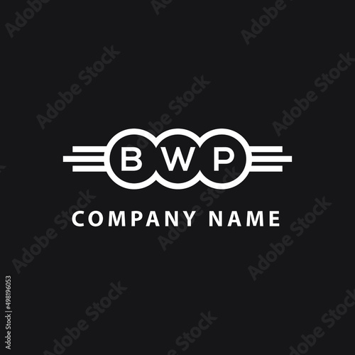 BWP letter logo design on black background. BWP  creative initials letter logo concept. BWP letter design. photo