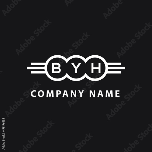 BYH letter logo design on black background. BYH  creative initials letter logo concept. BYH letter design. photo