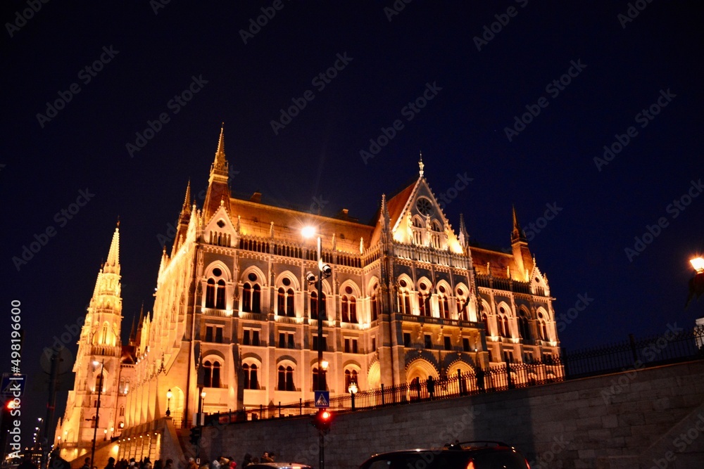 city parliament building at night