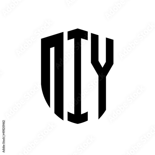 NIY letter logo design. NIY modern letter logo with black background. NIY creative  letter logo. simple and modern letter logo. vector logo modern alphabet font overlap style. Initial letters NIY  photo