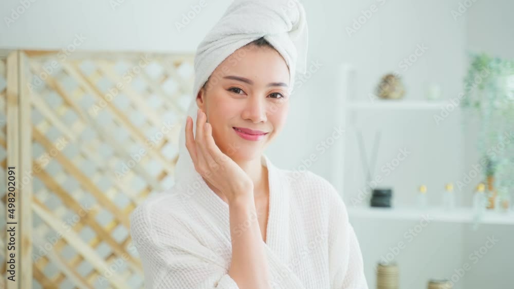 Portrait of Asian client woman looking at camera after doing therapy. Portrait of Asian client woman looking at camera after doing therapy.