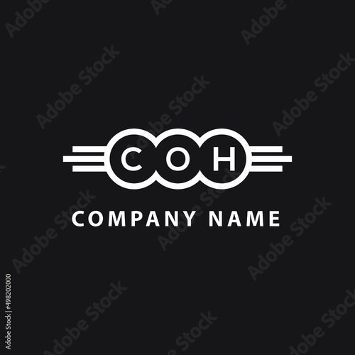 COH letter logo design on black background. COH  creative initials letter logo concept. COH letter design.
 photo