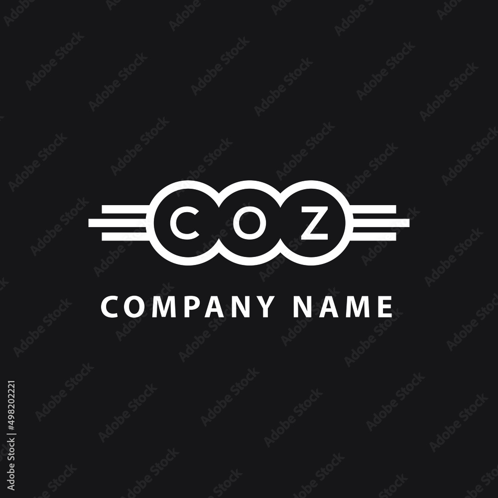 COZ letter logo design on black background. COZ  creative circle letter logo concept. COZ letter design.
