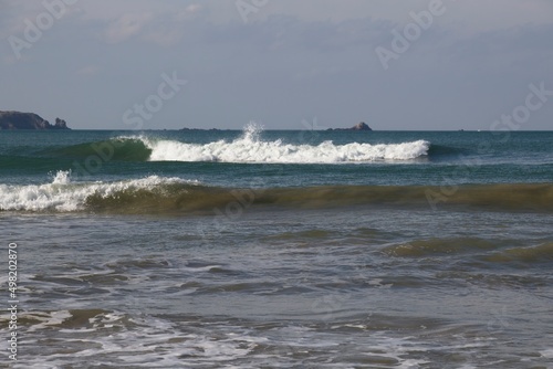 Canvas Print surfing on the atlantic ocean