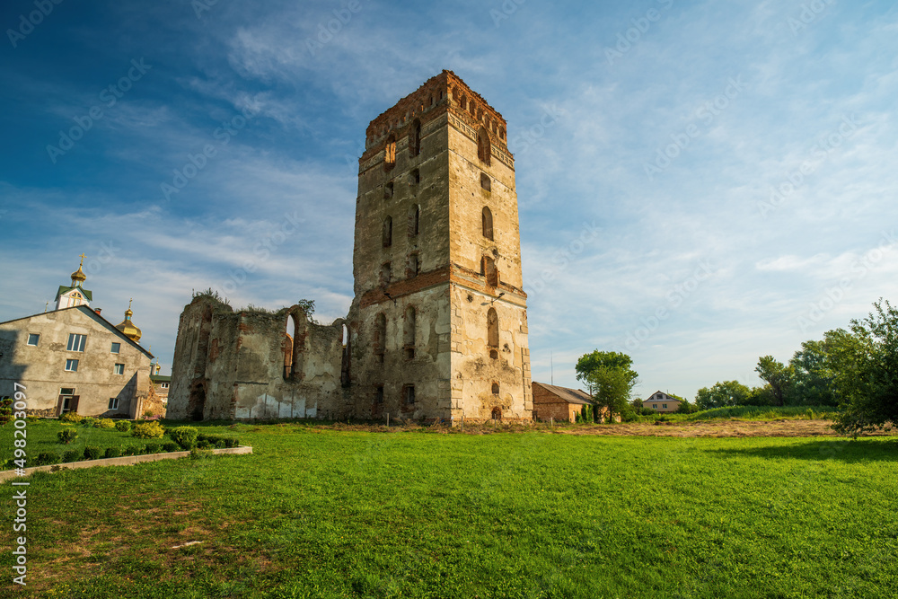 Picturesque ruins of Dominican Monastery with defensive tower in Starokostiantyniv, Khmelnytskyi region, Ukraine Picturesque ruins of Dominican Monastery with defensive tower in Starokostiantyniv, Khmelnytskyi region, Ukraine