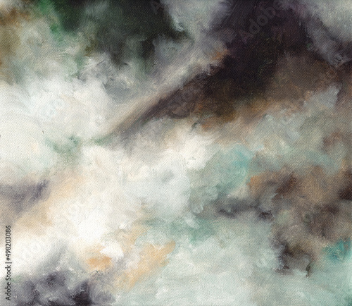 Oil paint texture. A hazy atmosphere abstract art background. Oil painting on canvas. Brushstrokes of paint.