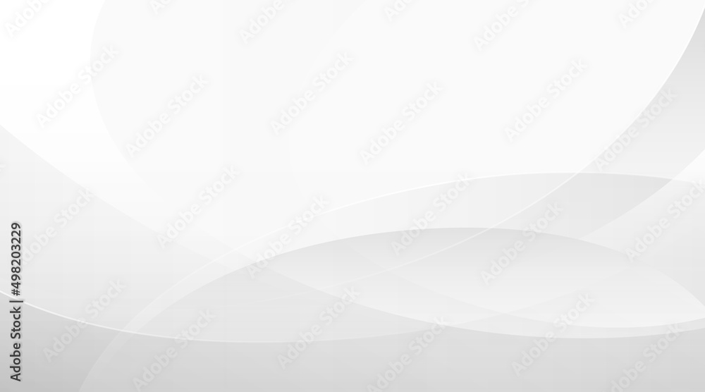 Abstract modern white and gray gradient curve background. Smooth graphic pattern. Simple curve shape element with line. Suit for poster, brochure, website, flyer, banner. Vector Illustration - obrazy, fototapety, plakaty 