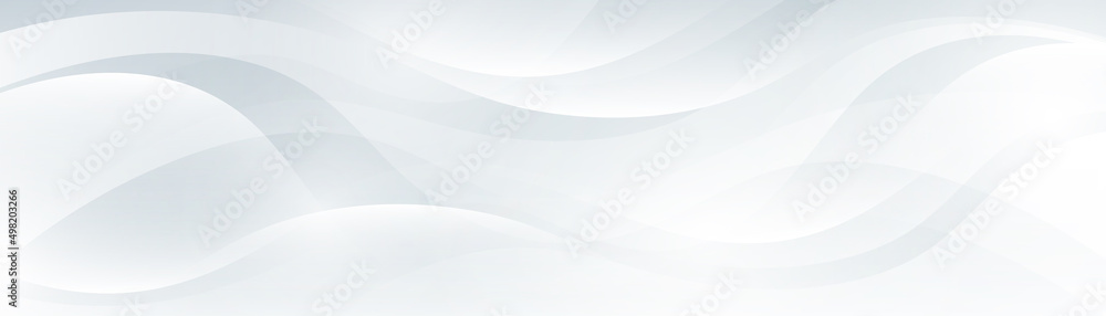 Abstract white wave vector background. Elegant dynamic waves design. Smooth and clean graphic pattern. Modern soft gradient texture. Vector Illustration - obrazy, fototapety, plakaty 