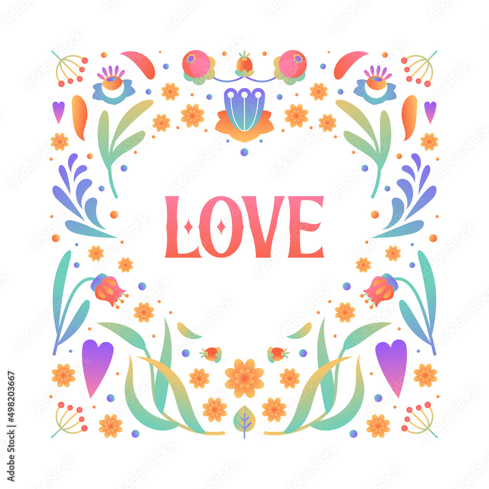Geometric floral frame heart shape. Gradient spring flowers and butterflies. Romantic natural botanical motif. Floral arrangement. Design for greeting cards, wedding, baby shower Geometric floral frame heart shape. Gradient spring flowers and butterflies. Romantic natural botanical motif. Floral arrangement. Design for greeting cards, wedding, baby shower