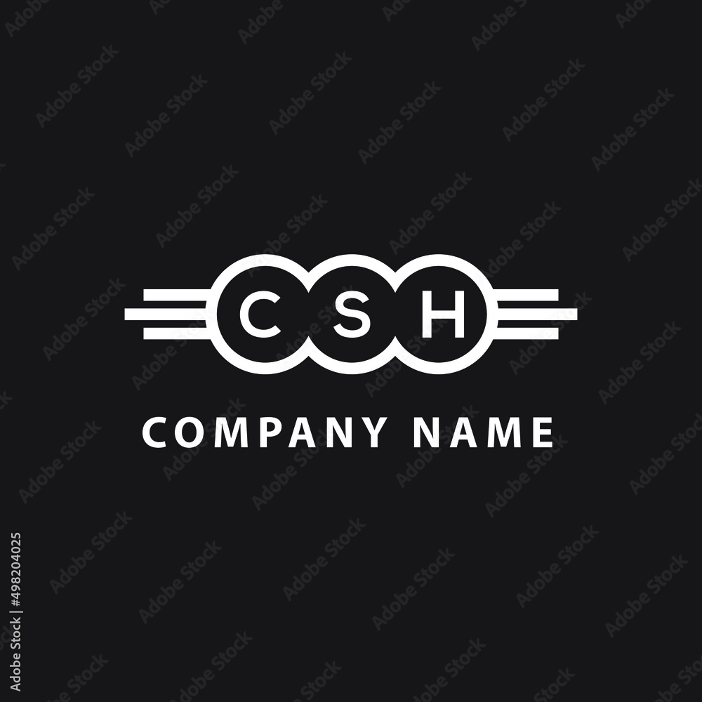 CSH letter logo design on black background. CSH  creative circle letter logo concept. CSH letter design.
