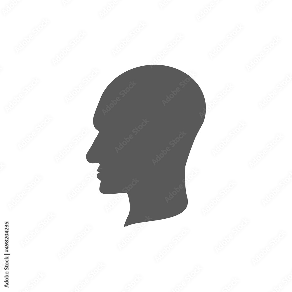 vector illustration of a bald male silhouette.