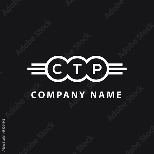 CTP letter logo design on black background. CTP creative circle letter logo concept. CTP letter design.  photo