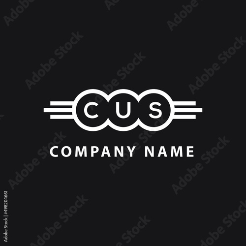 CUS letter logo design on black background. CUS creative circle letter logo concept. CUS letter design.  photo