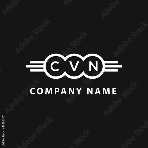 CVN letter logo design on black background. CVN  creative circle letter logo concept. CVN letter design. photo