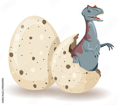Allosaurus hatching from egg
