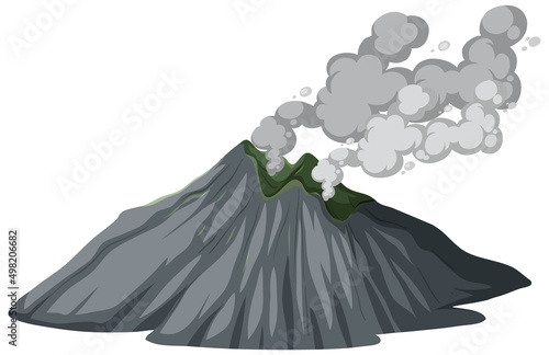 Mountain volcanic eruption isolated