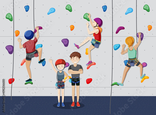 Indoor rock climbing gym