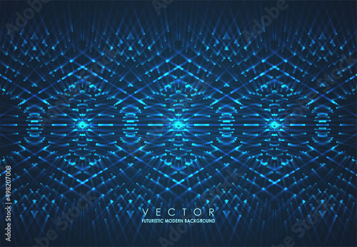 Abstract composed with glowing lines