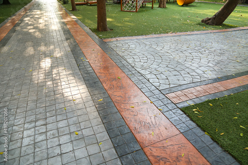 Printed concrete walkway texture background.