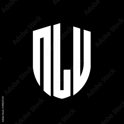 NLV letter logo design. NLV modern letter logo with black background. NLV creative  letter logo. simple and modern letter logo. vector logo modern alphabet font overlap style. Initial letters NLV  photo